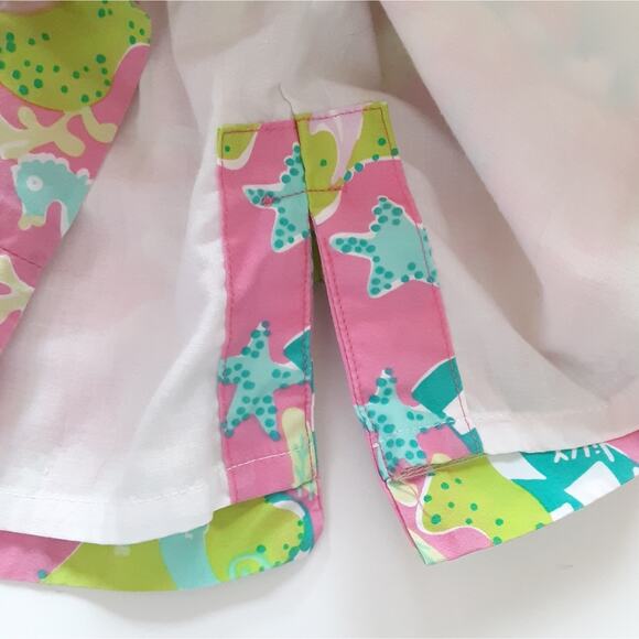 Lilly Pulitzer Little Lilly Mini Shift Dress Girls 7 Seahorse Coral Vintage 90s - Picture 10 of 15